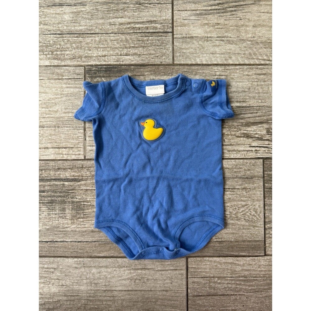 Vintage Carters 0-3 Month Yellow Little Duckie Baby Bodysuit